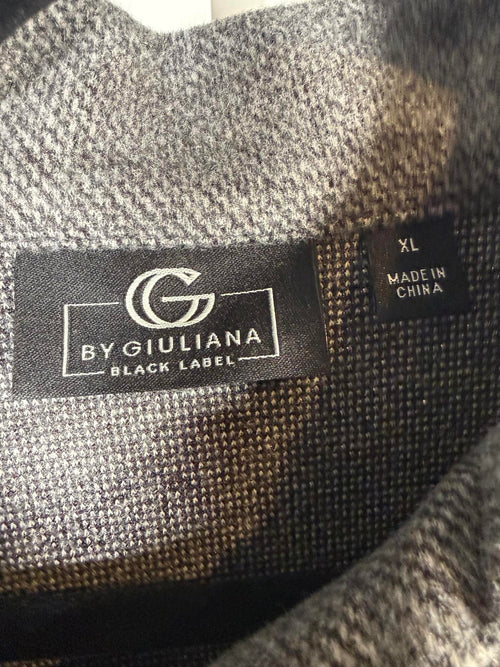 G By Giuliana Black Label Gray Faux Leather Trim Coat Jacket Size XL