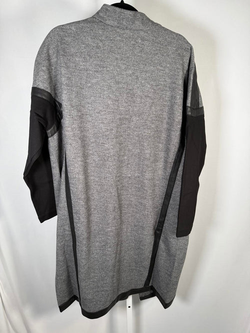 G By Giuliana Black Label Gray Faux Leather Trim Coat Jacket Size XL