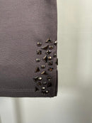 Coleen Lopez Gray Slim Pull-On Pants Studded Hem Stretch Ankle XXS