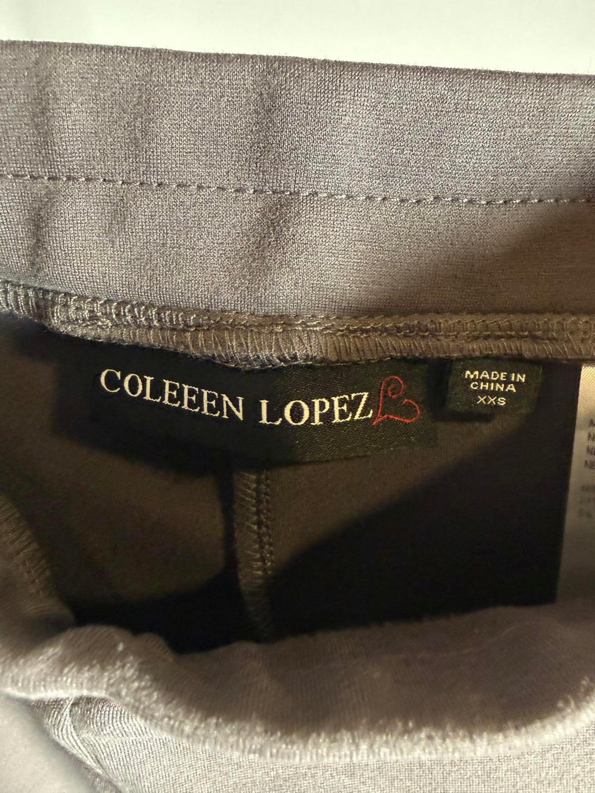 Coleen Lopez Gray Slim Pull-On Pants Studded Hem Stretch Ankle XXS