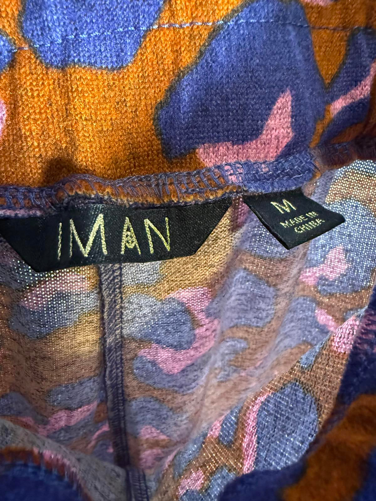 NWT IMAN Global Chic Orange Purple Animal Print Pants Medium