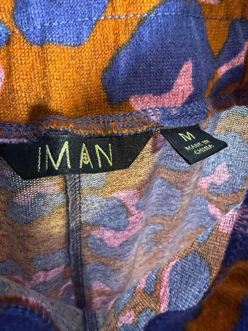 NWT IMAN Global Chic Orange Purple Animal Print Pants Medium