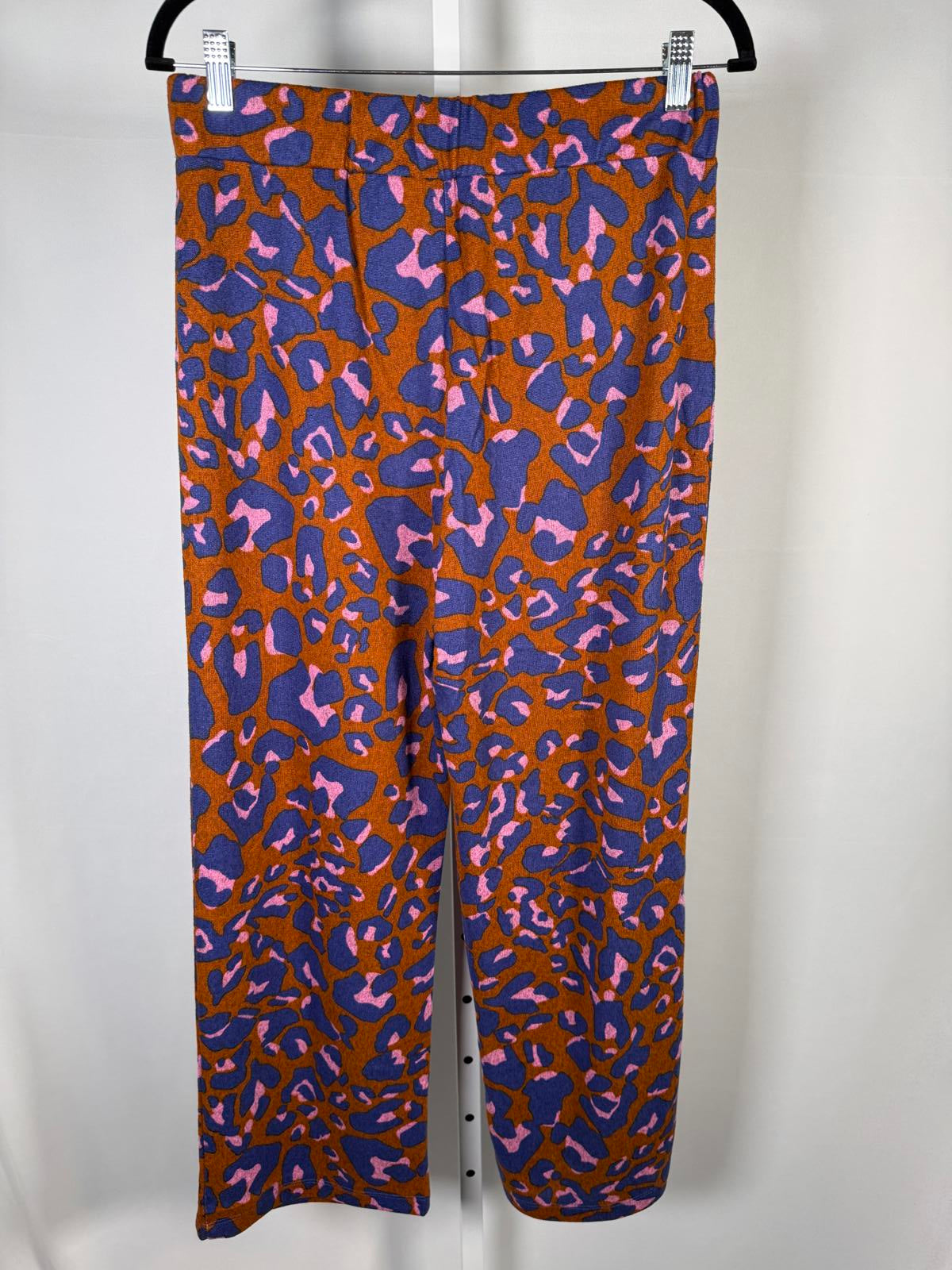 NWT IMAN Global Chic Orange Purple Animal Print Pants Medium