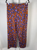 NWT IMAN Global Chic Orange Purple Animal Print Pants Medium