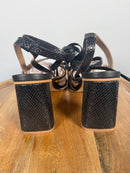 NWB Kaanas Eagle Wrap Heel Sandals Black Women's Size 11