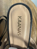 NWB Kaanas Eagle Wrap Heel Sandals Black Women's Size 11