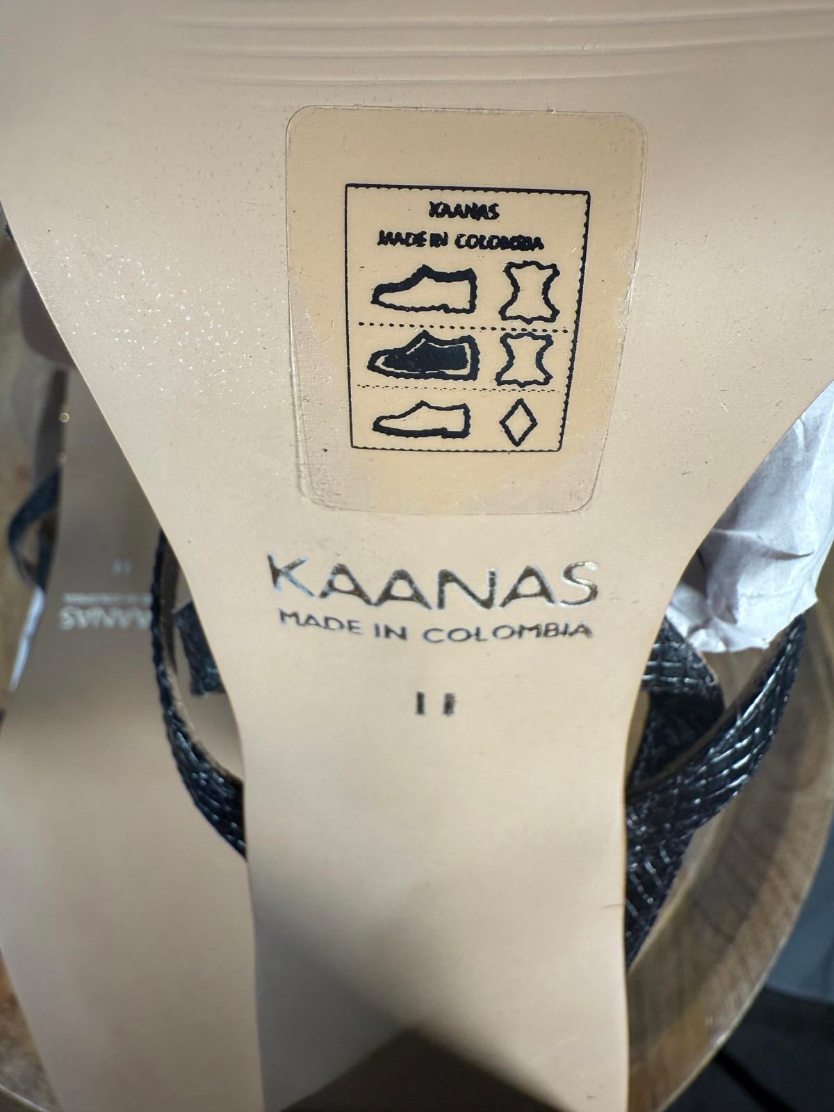 NWB Kaanas Eagle Wrap Heel Sandals Black Women's Size 11