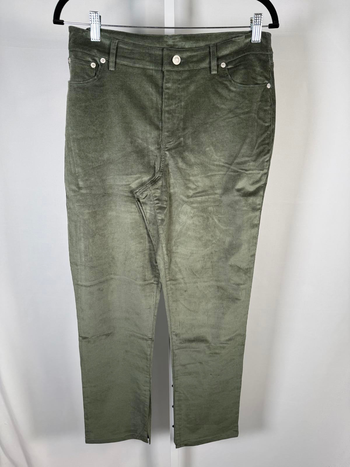d&co. Heritage Adaptive Olive Green Straight Leg Jeans Size 10
