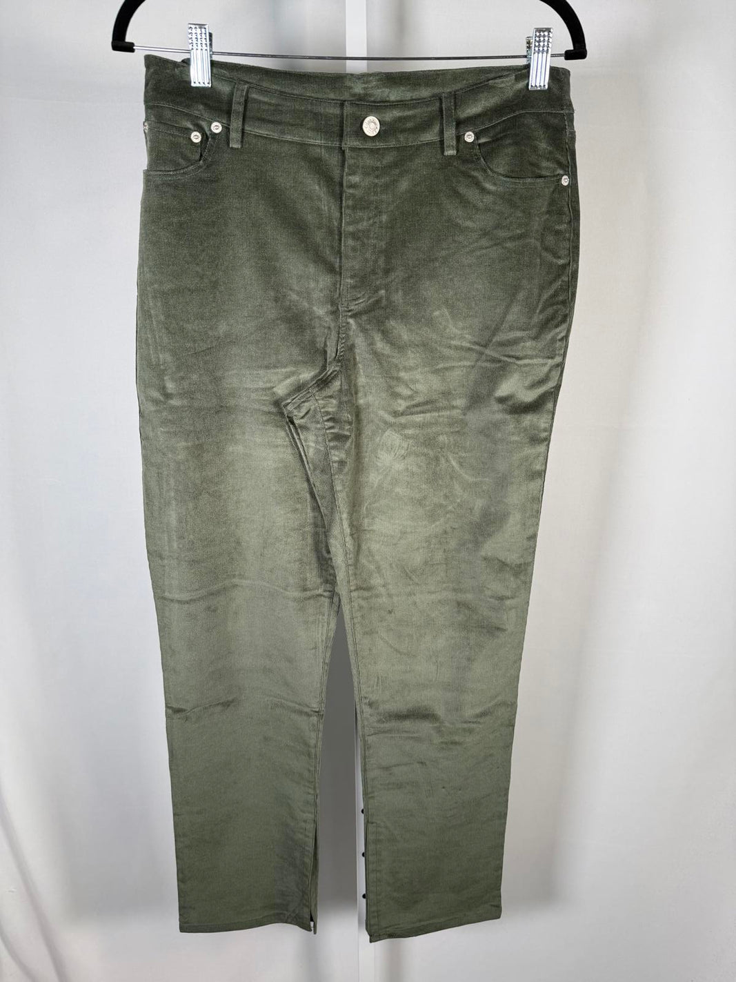 NWT d&co. Heritage Adaptive Olive Green Straight Leg Jeans US Size 8