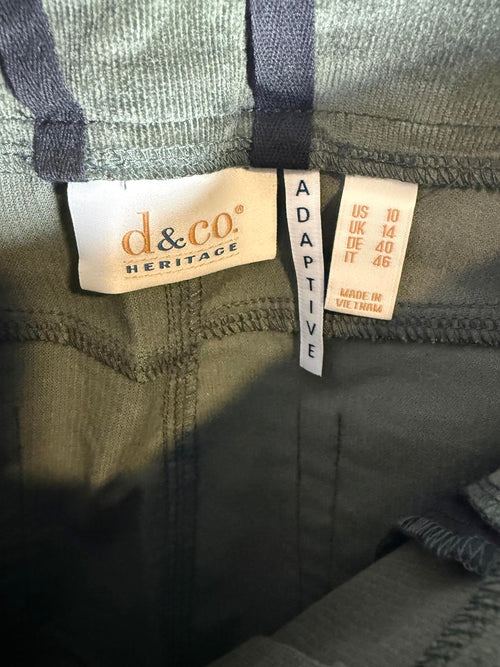 d&co. Heritage Adaptive Olive Green Straight Leg Jeans Size 10