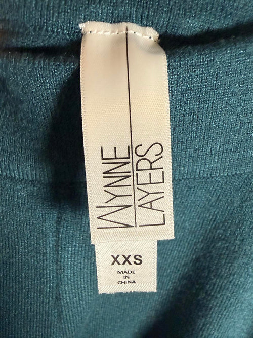 WynneLayers Women’s Teal Pull-On Knit Straight Leg Pants Size XXS