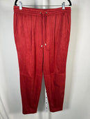 WynneLayers Women’s Red Jogger Pants Elastic Waist Drawstring Size Large