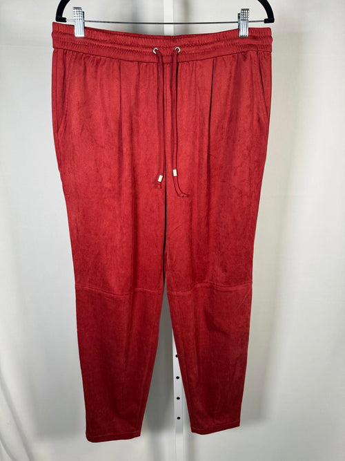WynneLayers Women’s Red Jogger Pants Elastic Waist Drawstring Size Large