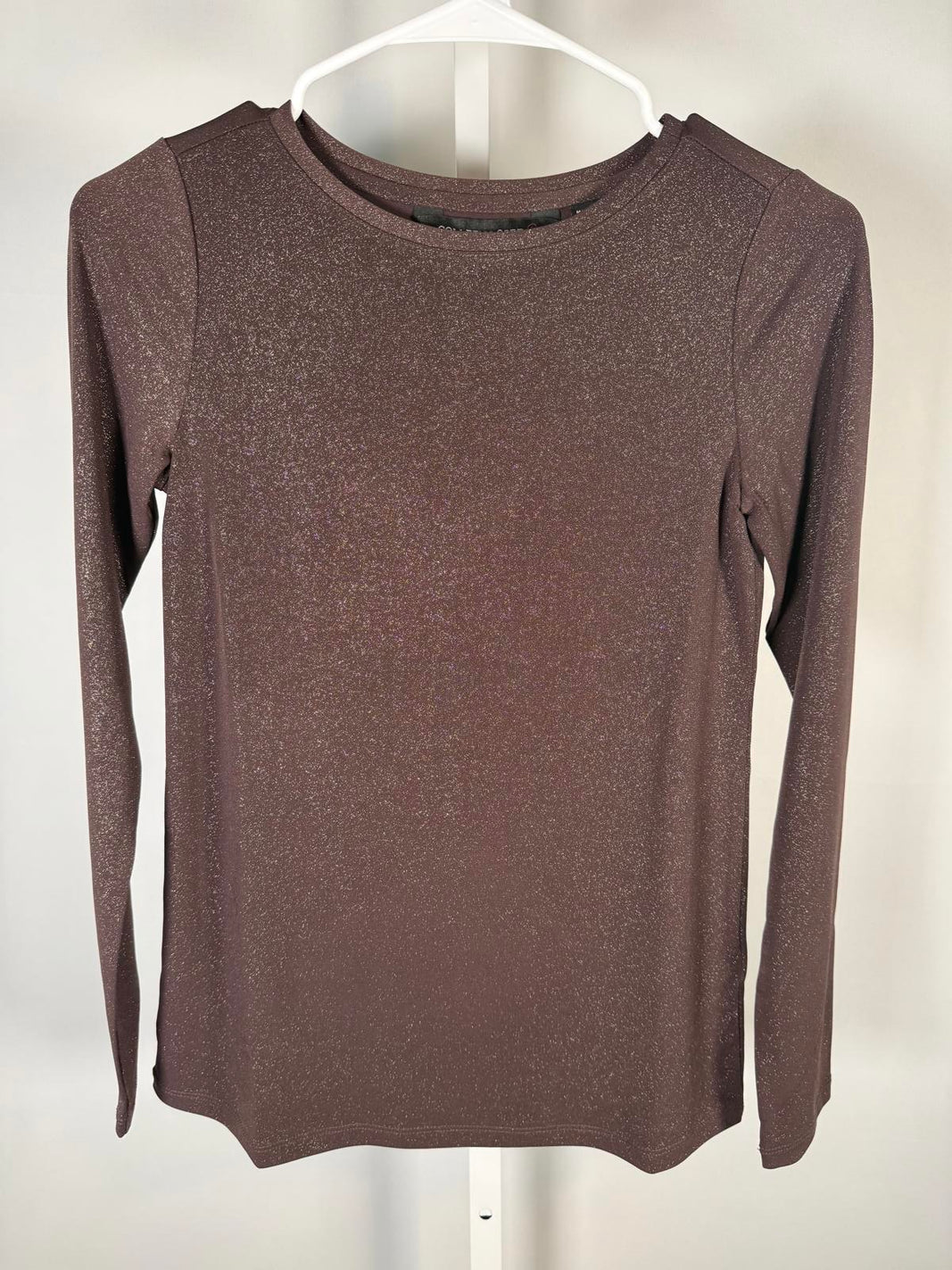 Colleen Lopez Brown Shimmer Long Sleeve Top Women’s Size XXS