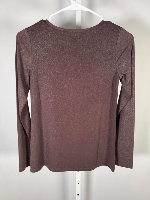 Colleen Lopez Brown Shimmer Long Sleeve Top Women’s Size XXS