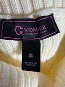 C Wonder by Christian Siriano Ivory Cable Knit SweaterBow Sleeves Size XL