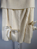 C Wonder by Christian Siriano Ivory Cable Knit SweaterBow Sleeves Size XL