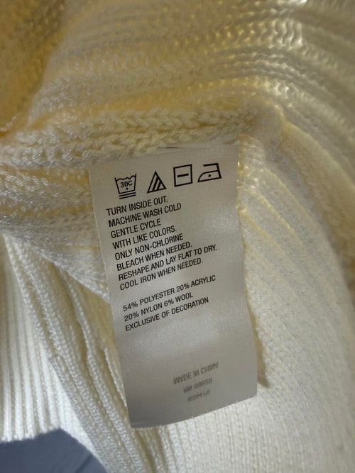 C Wonder by Christian Siriano Ivory Cable Knit SweaterBow Sleeves Size XL