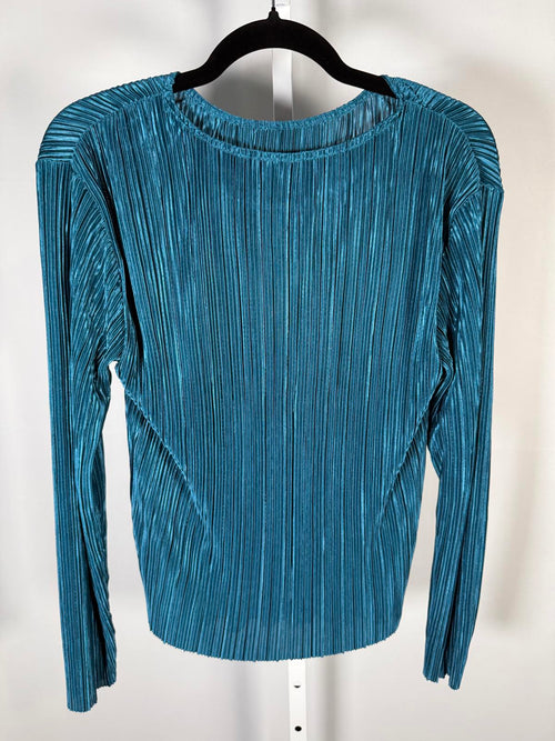 G by Giuliana Black Label Teal Pleated Long Sleeve Blouse Women’s Medium