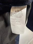 Colleen Lopez Ribbed Knit and Faux Leather Belted Dress Navy Size XXS