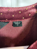 Colleen Lopez Women's Belted Velvet Tunic Cabernet Size Medium