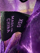 NWT G by Giuliana Women's Black Label Chiffon Poncho Velour Trim Purple Size XS