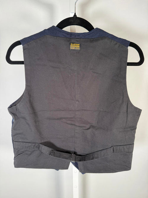 NWT G-Star Raw Denim Waistcoat Rinsed Indigo Cavalry Vest Size Small