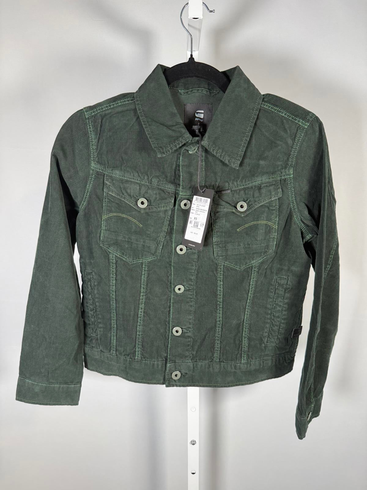 NWT G-Star Raw Arc 3D Corduroy Jacket LAUB GD Green Size XS