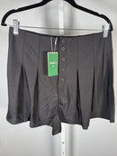 NWT Halara Button Front Pleated Shorts Black Size Large