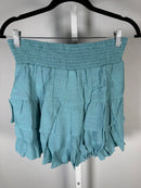 NWT Halara Women’s Smocked Waist Tiered Ruffle Mini Skirt Teal Size Medium