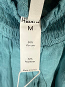 NWT Halara Women’s Smocked Waist Tiered Ruffle Mini Skirt Teal Size Medium