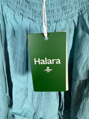 NWT Halara Women’s Smocked Waist Tiered Ruffle Mini Skirt Teal Size Medium