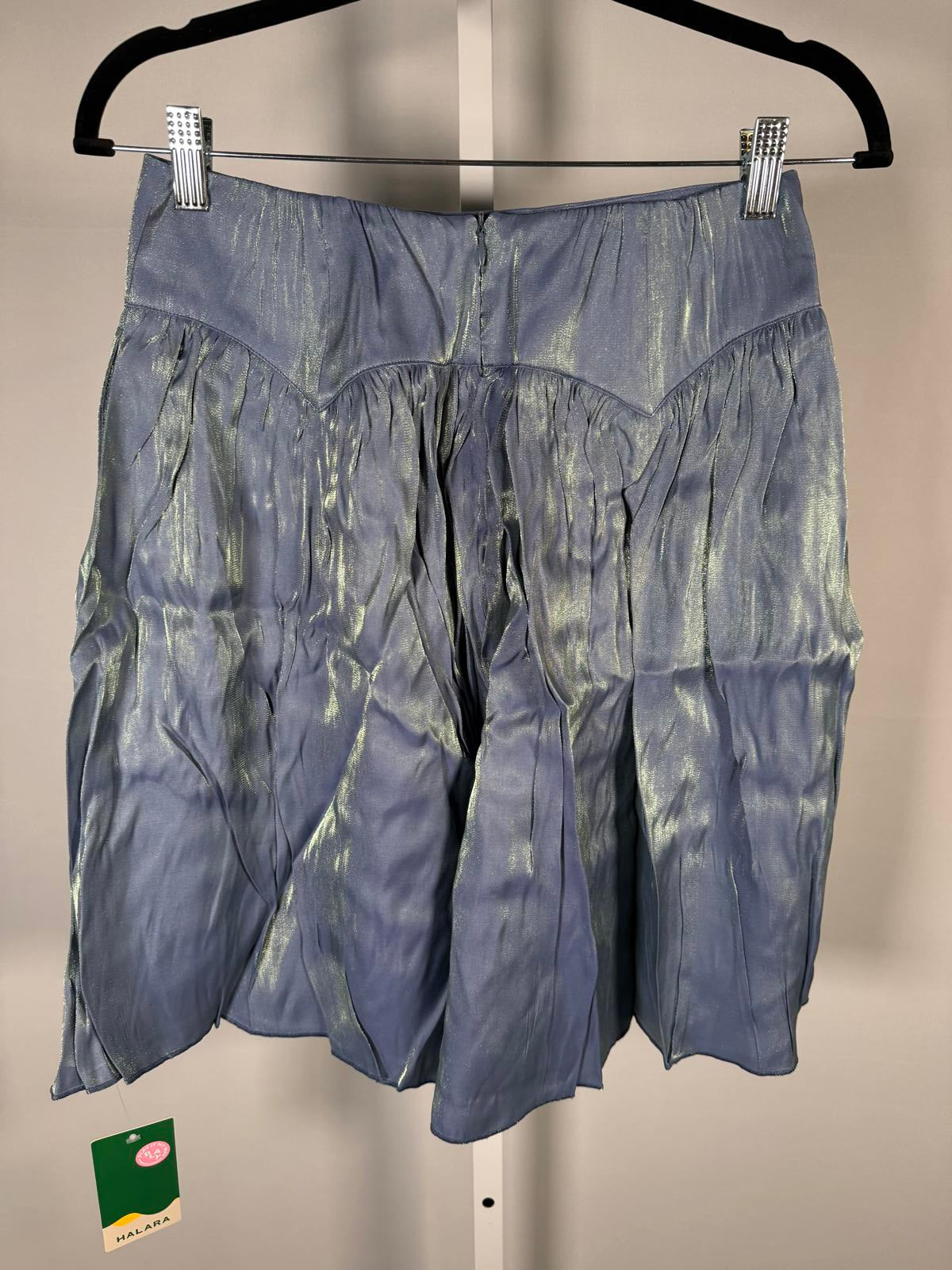 NWT Halara Blue Iridescent Mini Skirt Shimmer Flowy Size Small
