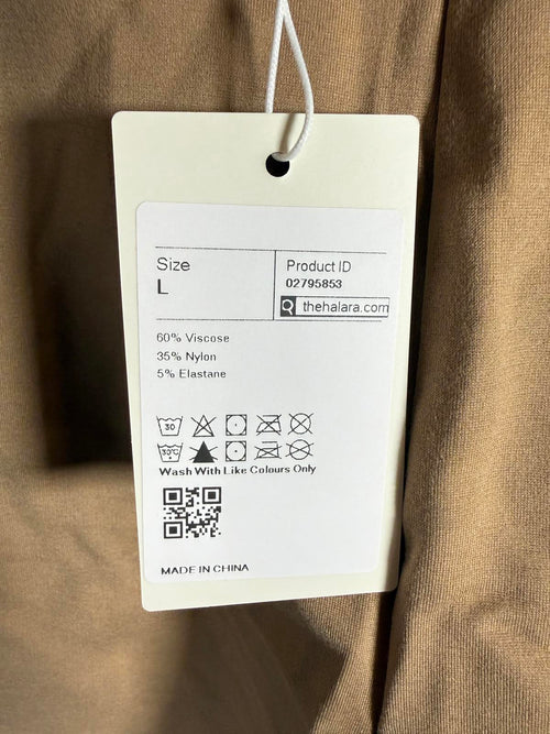 NWT Halara Tan High Rise Button Accent Shorts Women’s Size Large