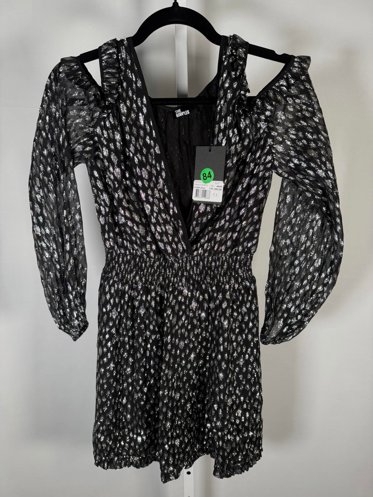 The Kooples Sparkling Leopard Print Belted Mini Dress US XS NWT