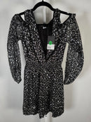 The Kooples Sparkling Leopard Print Belted Mini Dress US XS NWT