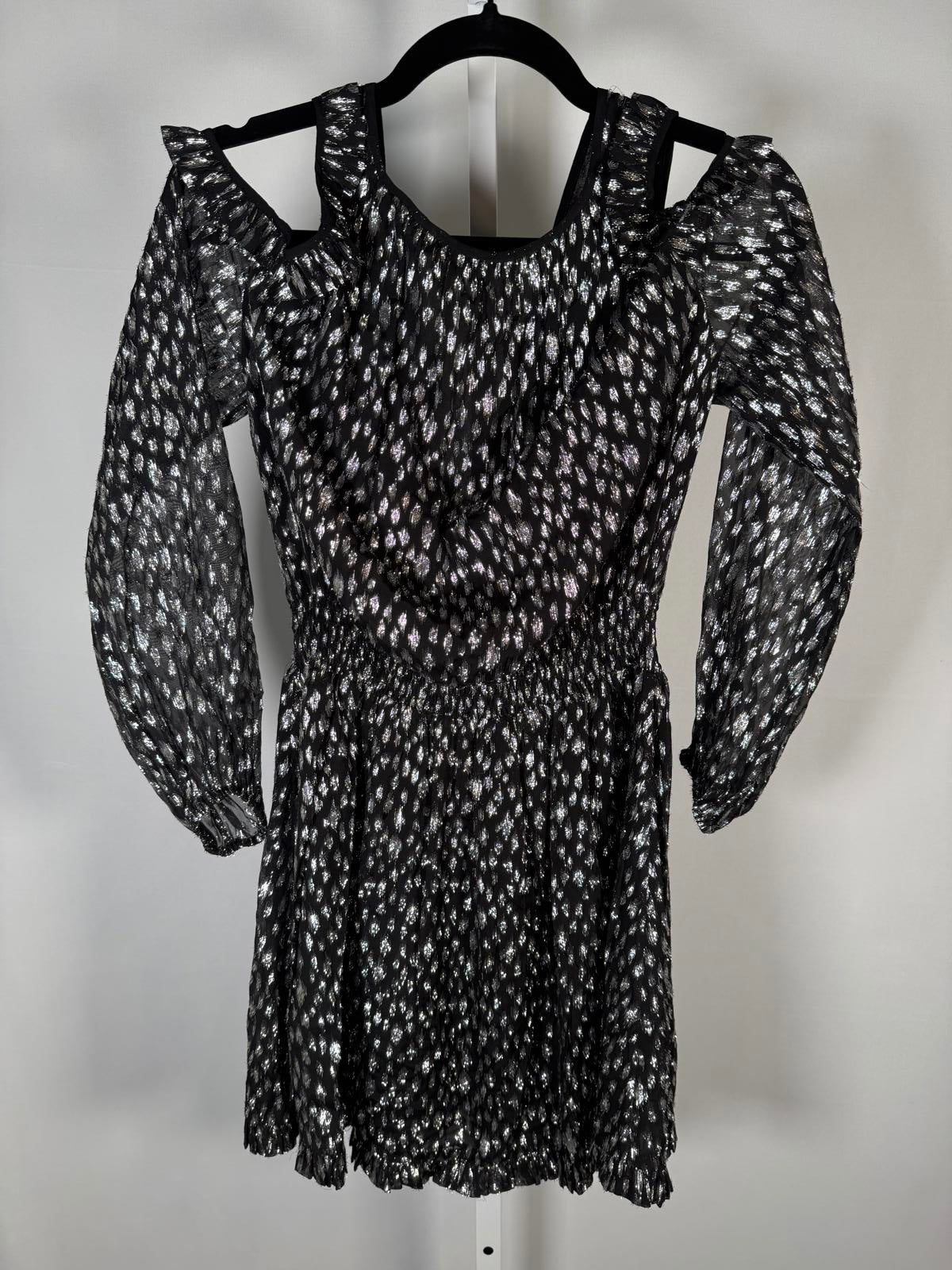 The Kooples Sparkling Leopard Print Belted Mini Dress US XS NWT