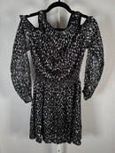 The Kooples Sparkling Leopard Print Belted Mini Dress US XS NWT