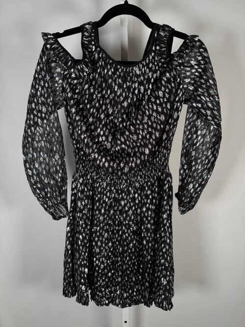 The Kooples Sparkling Leopard Print Belted Mini Dress US XS NWT