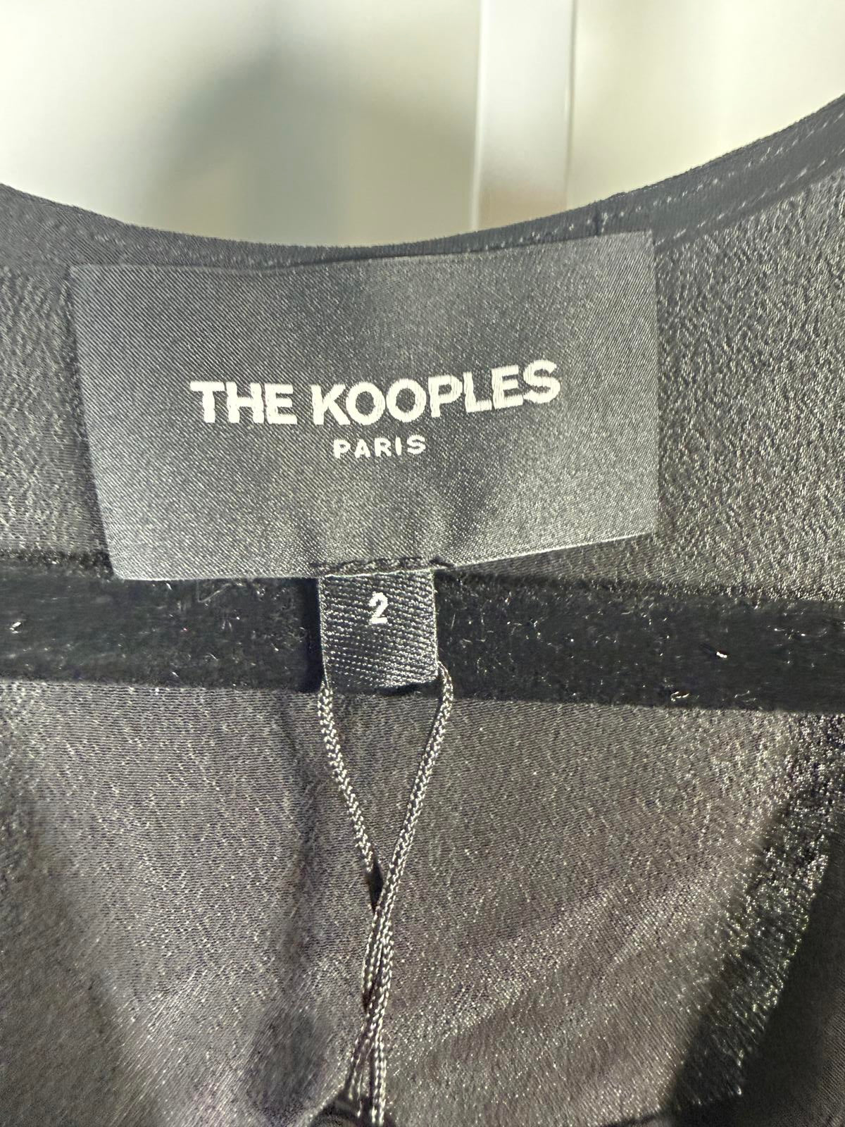 The Kooples Plain Luxury Black Viscose Silk Wrap Dress US Medium NWT