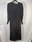 The Kooples Plain Luxury Black Viscose Silk Wrap Dress US Medium NWT