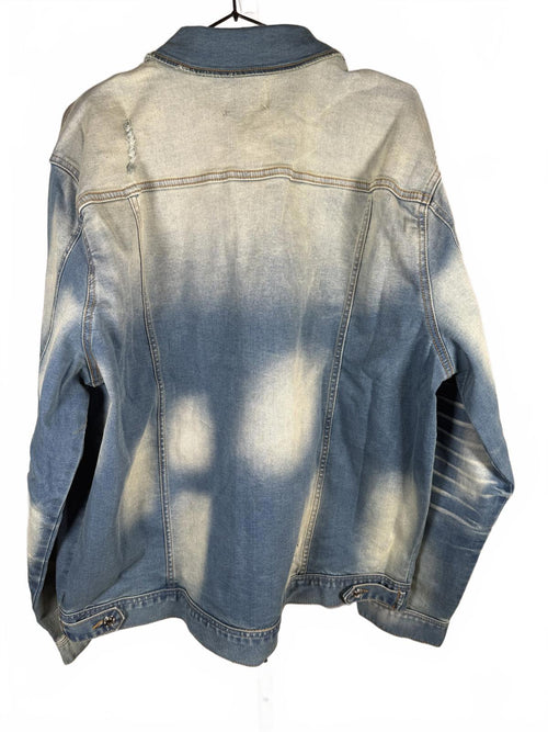 Rockstar Original Thrashed Distressed Denim Jacket Light Wash Men's XXL
