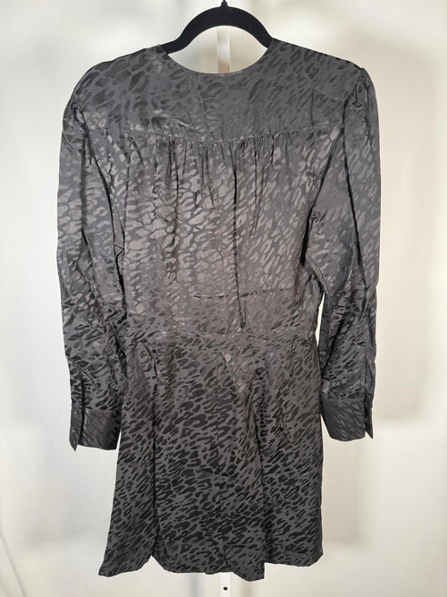 The Kooples Jacquard Leopard V-Neck Short Dress Viscose/Silk Blend US Small NWT