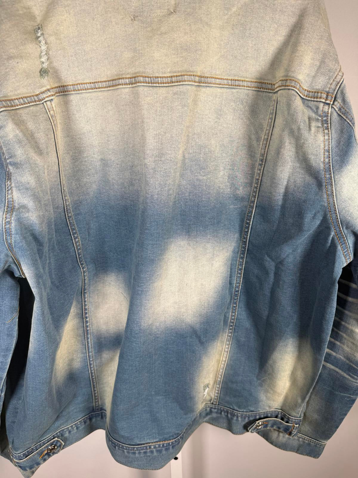 Rockstar Original Thrashed Distressed Denim Jacket Light Wash Men's XXL