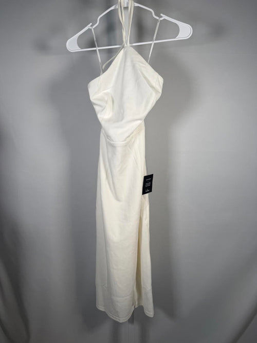 NWT Lulus Glamorous Adornment Ivory Halter Bow Midi Dress XS