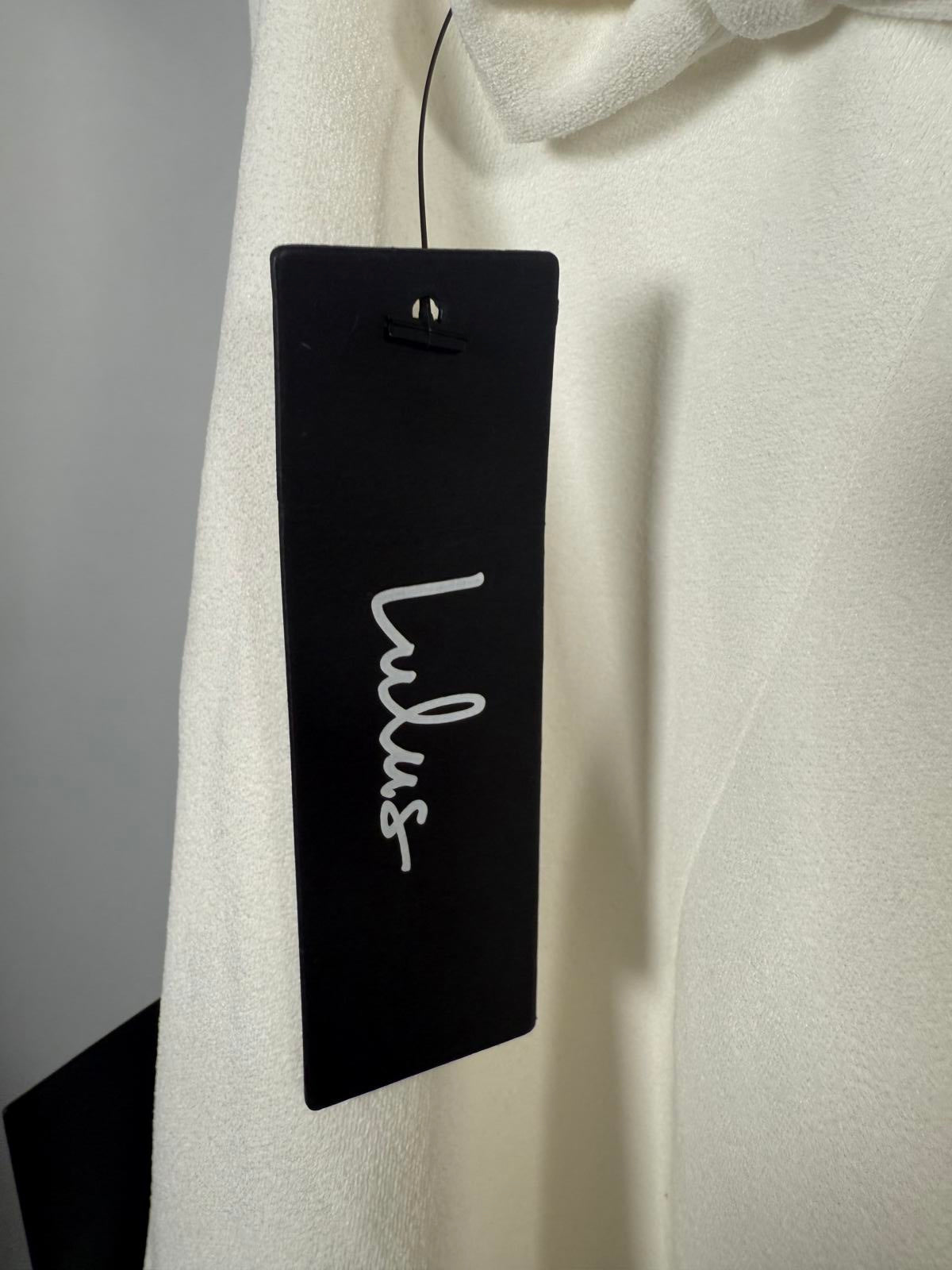 NWT Lulus Glamorous Adornment Ivory Halter Bow Midi Dress XS