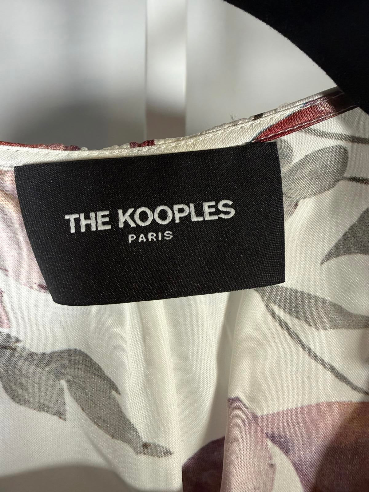 The Kooples Pastel Daisy Satin Dress Viscose Silk Blend US Small $418 MSRP NWT