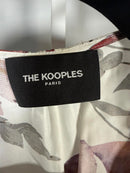 The Kooples Pastel Daisy Satin Dress Viscose Silk Blend US Small $418 MSRP NWT