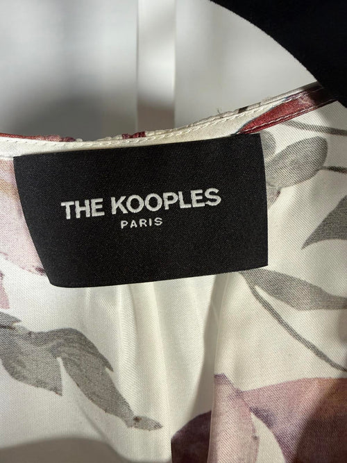 The Kooples Pastel Daisy Satin Dress Viscose Silk Blend US Small $418 MSRP NWT
