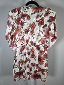 The Kooples Pastel Daisy Satin Dress Viscose Silk Blend US Small $418 MSRP NWT